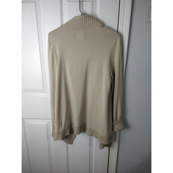 Kut From The Kloth Woman L Brown Cardigan LS Sweater Open Waterfall Front - Picture 9 of 9